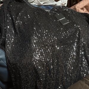 Torrid Shimmering Black Sequin Blouse